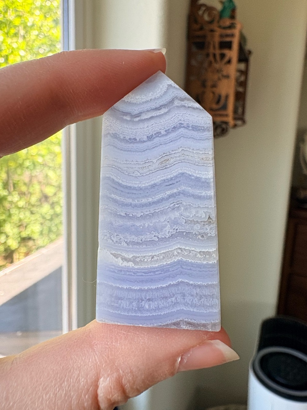 Small Blue Lace Agate Crystal Tower